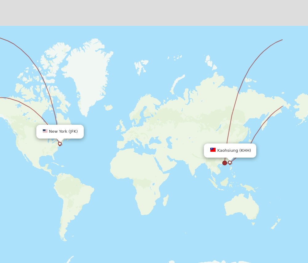 KHH-JFK flight routes