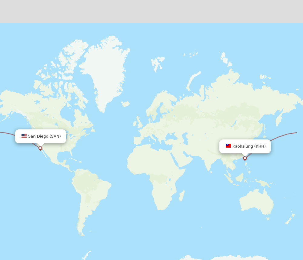 KHH-SAN flight routes