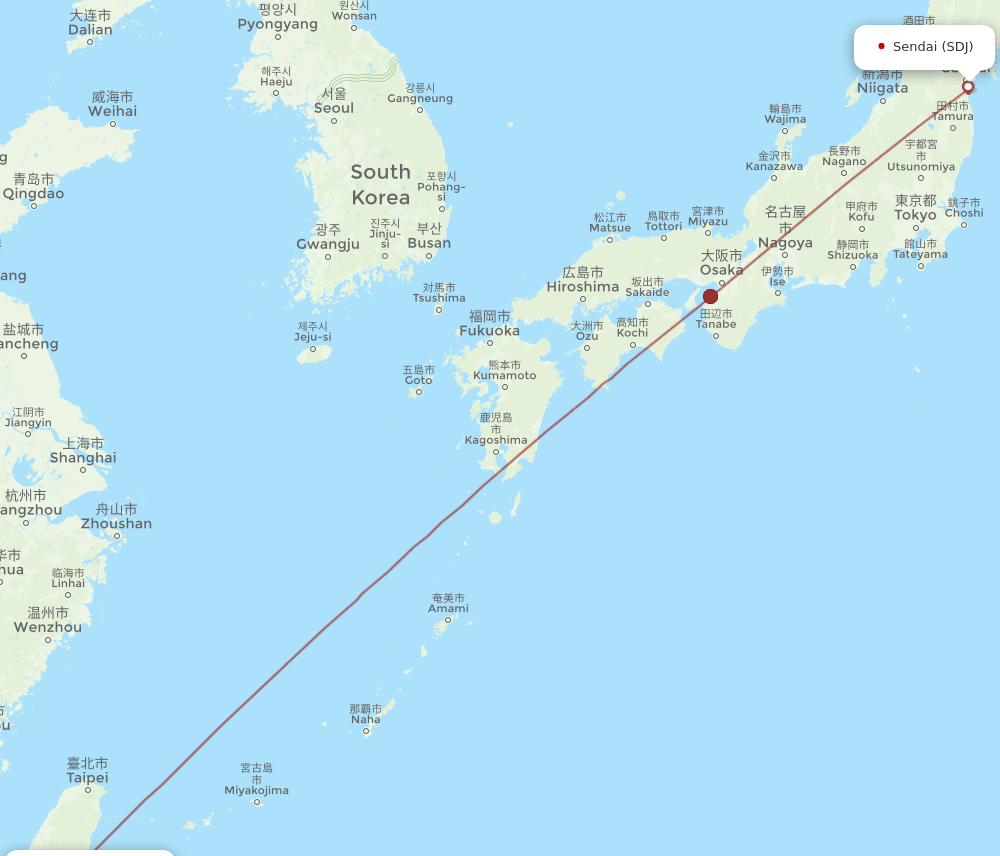 KHH-SDJ flight routes