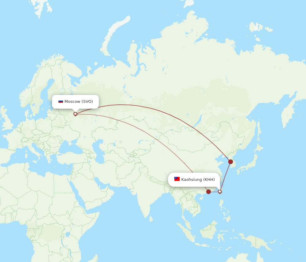 KHH-SVO flight routes