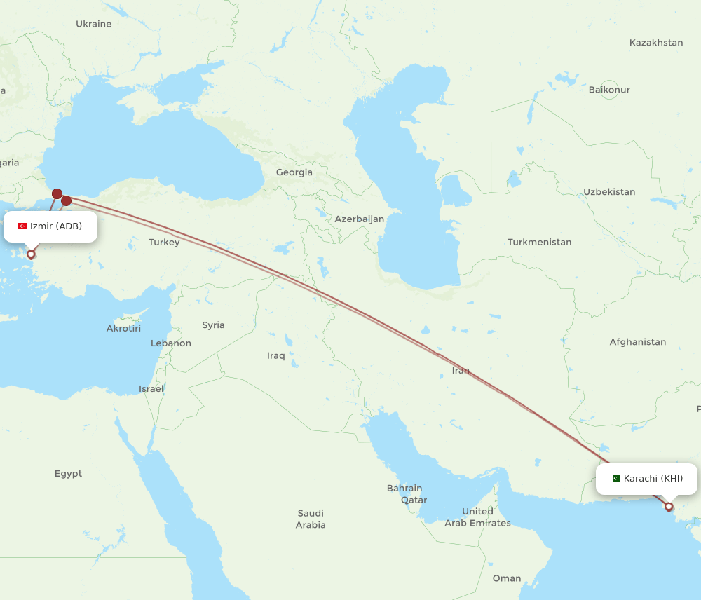 KHI-ADB flight routes