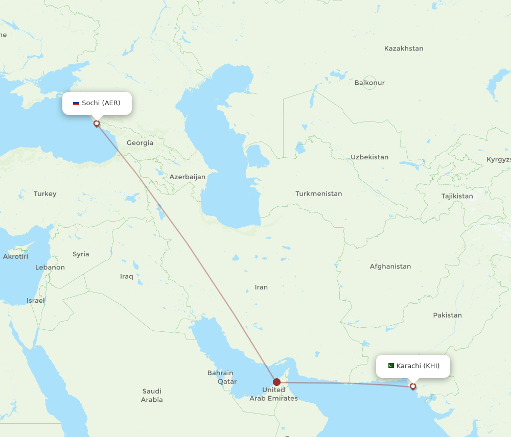 KHI-AER flight routes