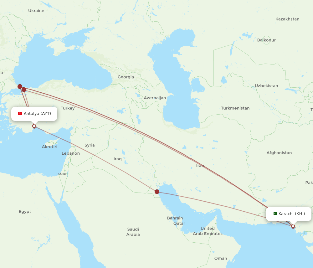 KHI-AYT flight routes