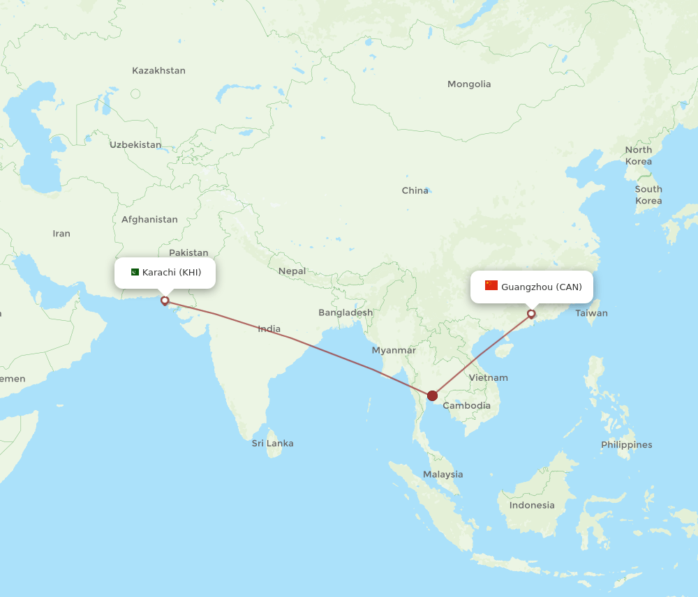 KHI-CAN flight routes