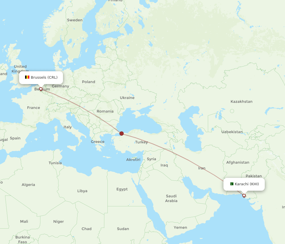 KHI-CRL flight routes