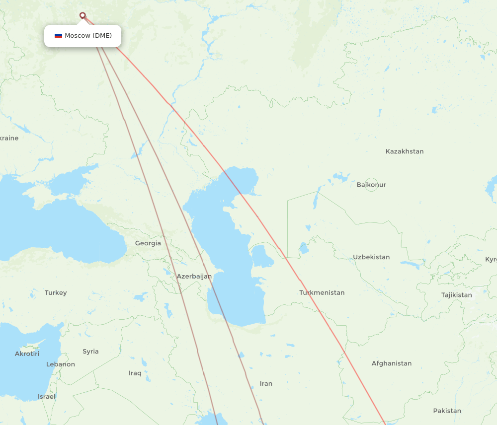 KHI to DME flights and routes map