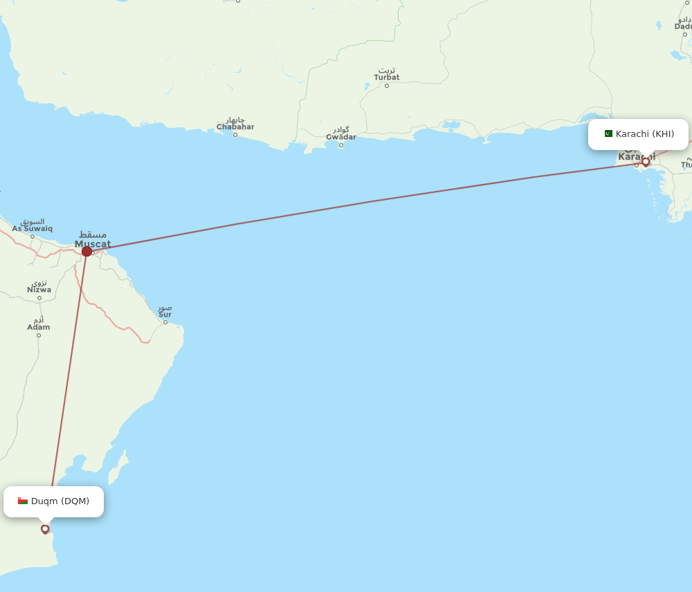 KHI-DQM flight routes