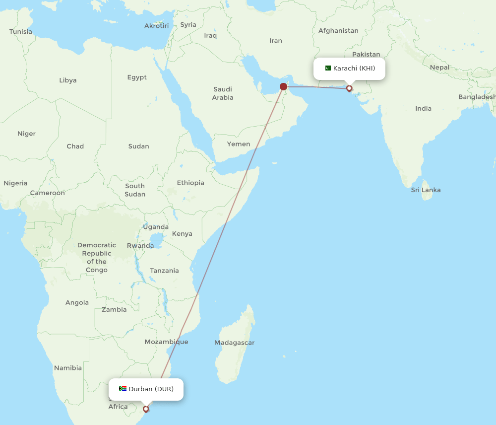KHI-DUR flight routes