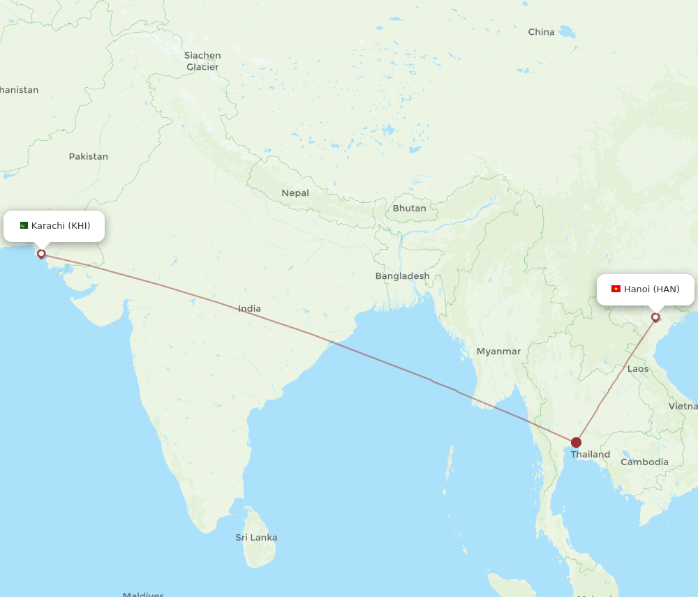 KHI-HAN flight routes