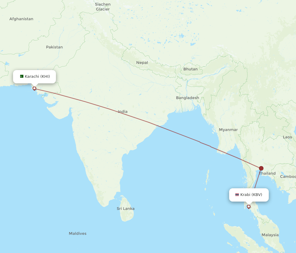 KHI-KBV flight routes