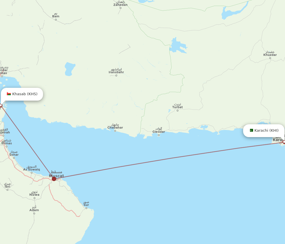 KHI-KHS flight routes
