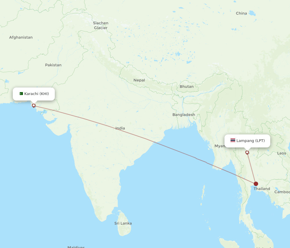 KHI to LPT flights and routes map
