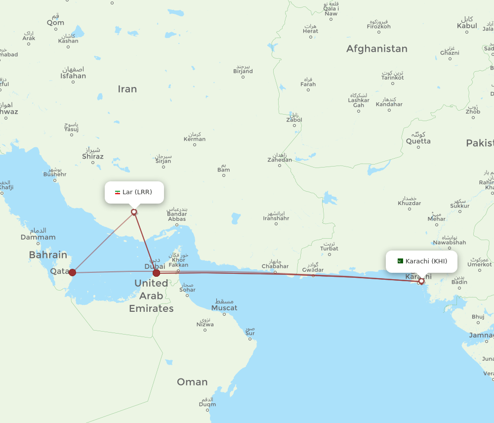 KHI-LRR flight routes