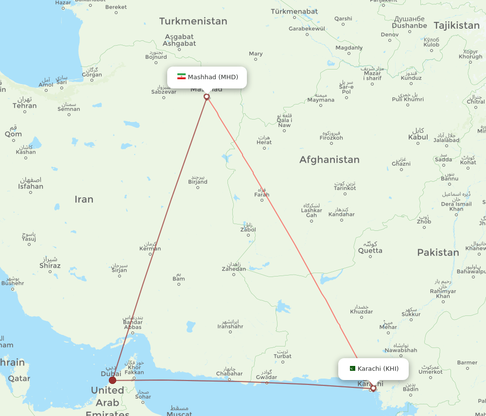 KHI-MHD flight routes