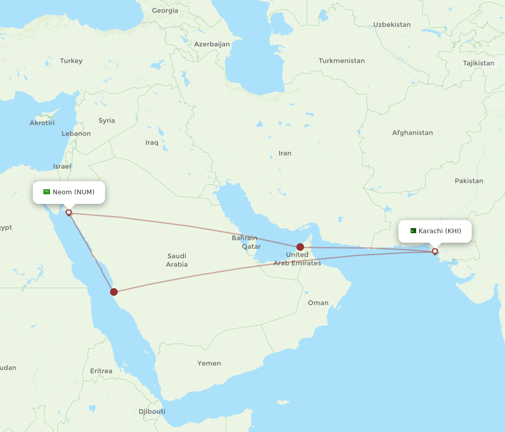 KHI-NUM flight routes