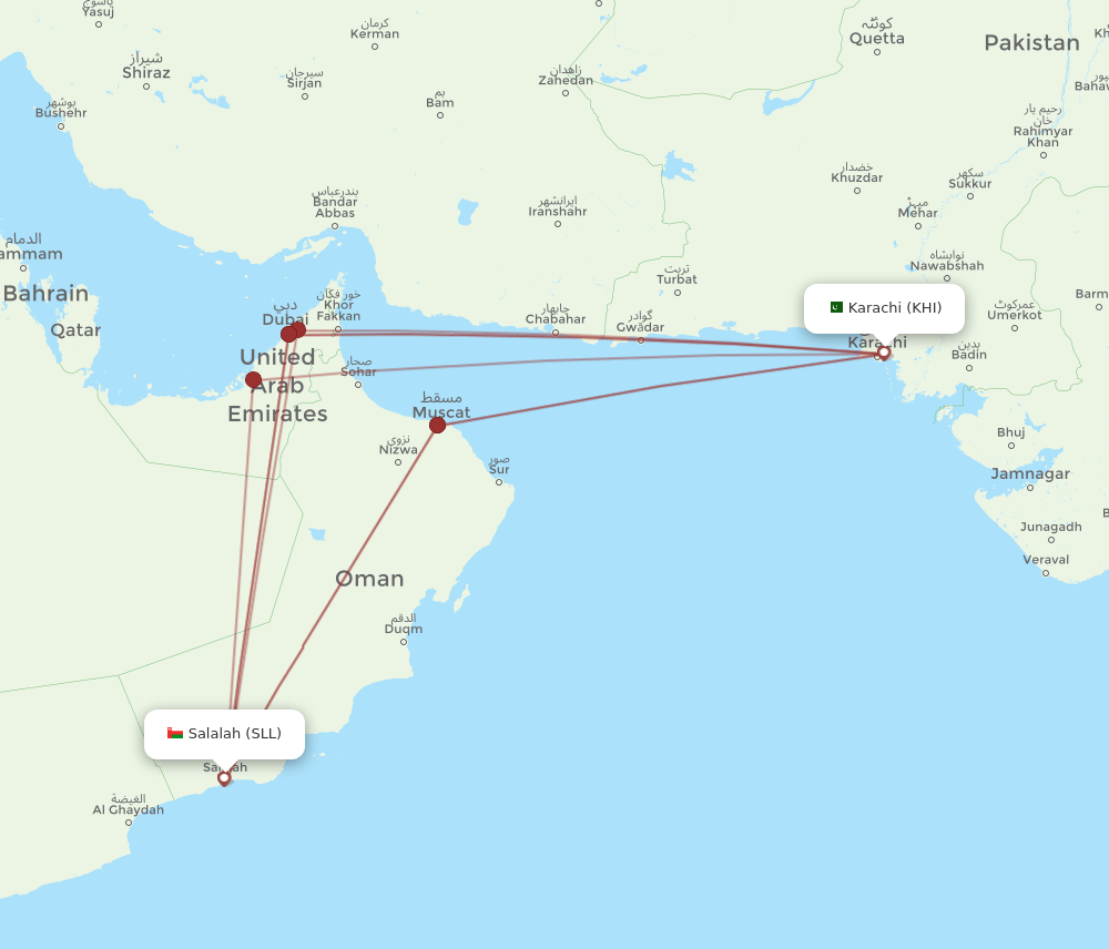 KHI-SLL flight routes