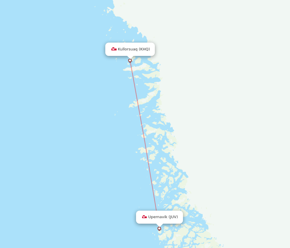 Kullorsuaq - Upernavik route map and flight paths