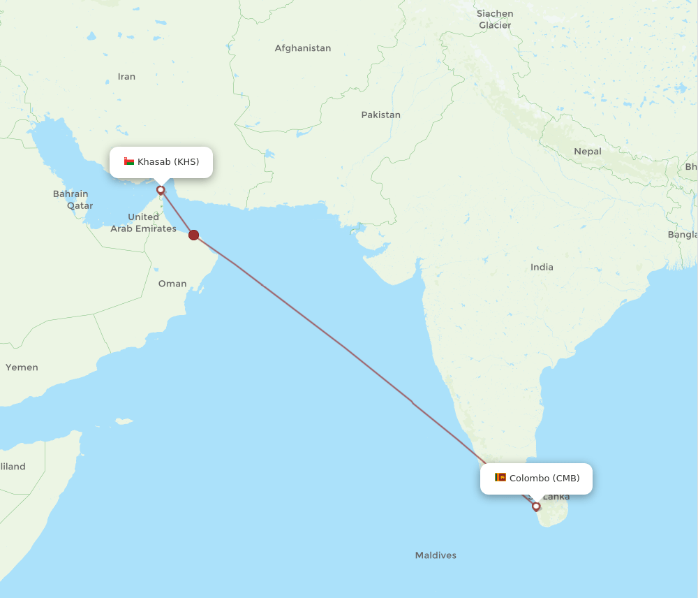KHS-CMB flight routes