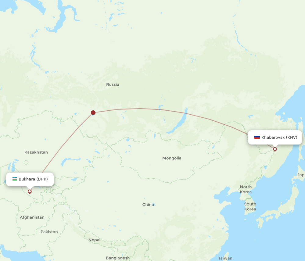 KHV-BHK flight routes