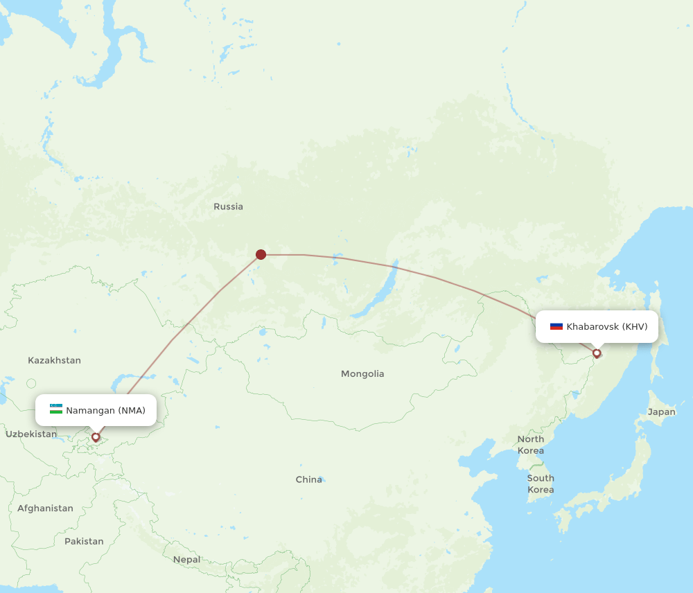 KHV-NMA flight routes