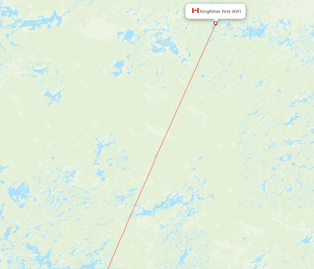 Kingfisher Lake - Sioux Lookout route map and flight paths