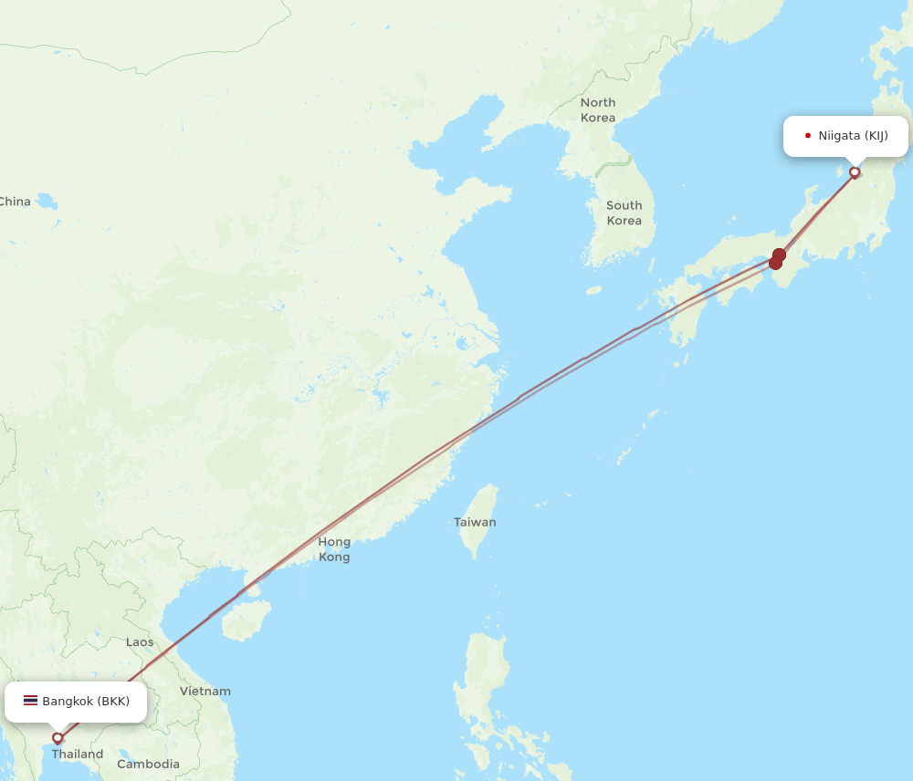 KIJ-BKK flight routes