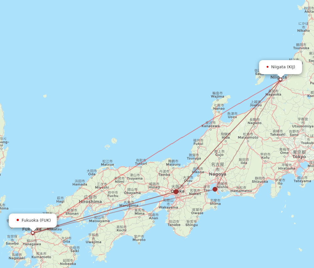 KIJ-FUK flight routes
