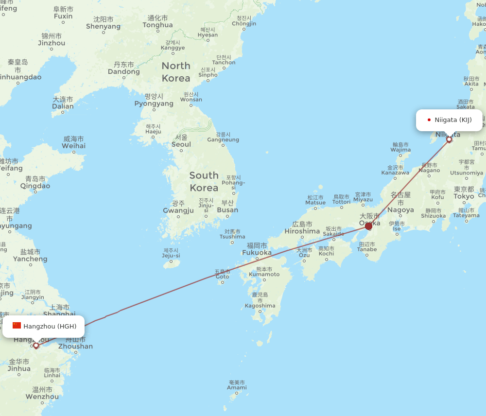 KIJ-HGH flight routes