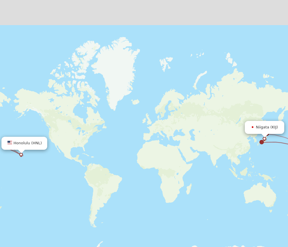 KIJ to HNL flights and routes map