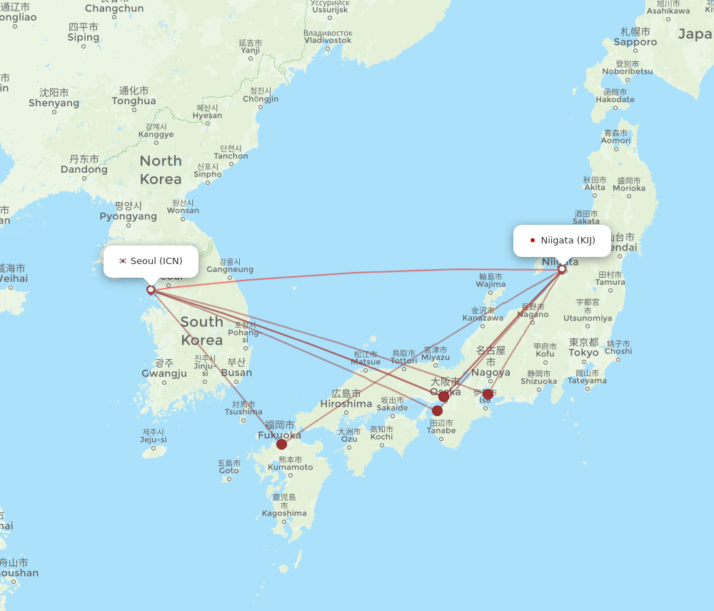 KIJ-ICN flight routes