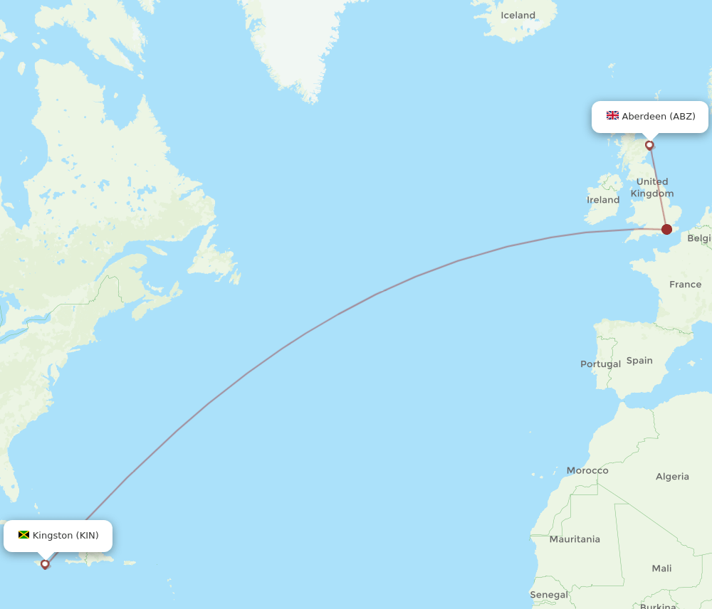 KIN-ABZ flight routes