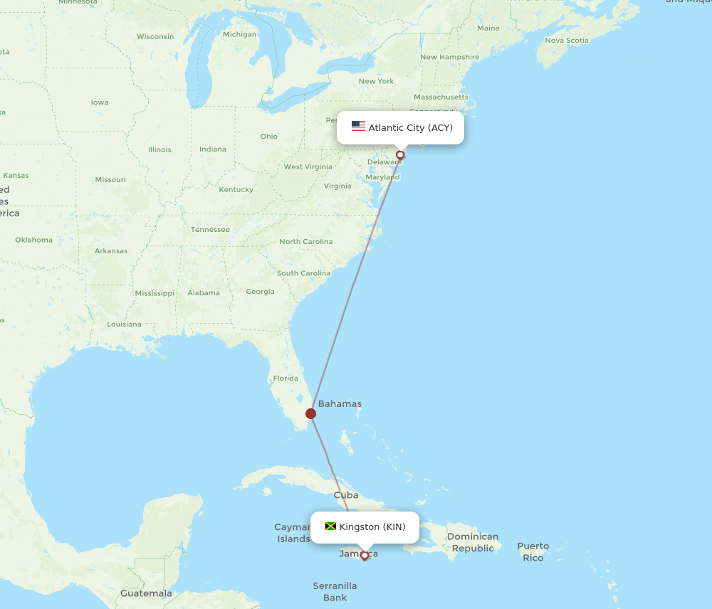 KIN-ACY flight routes