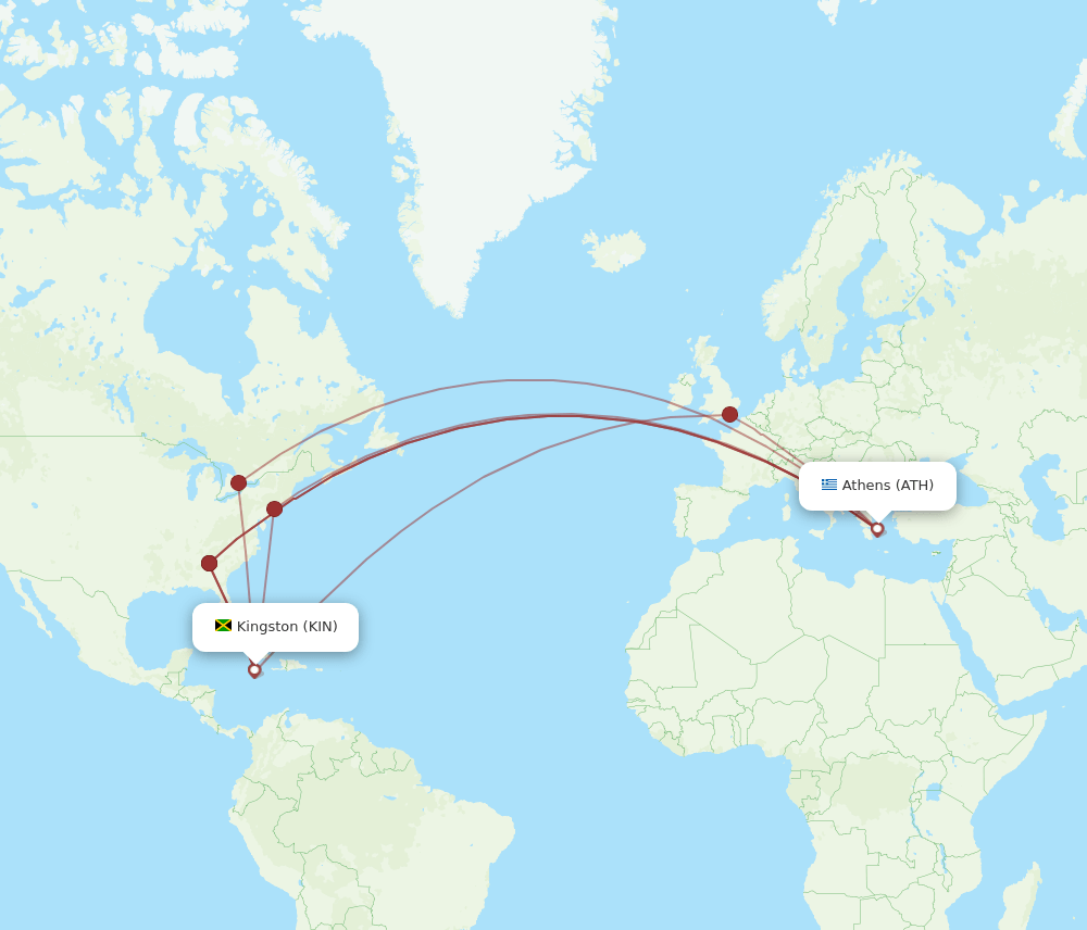 KIN-ATH flight routes