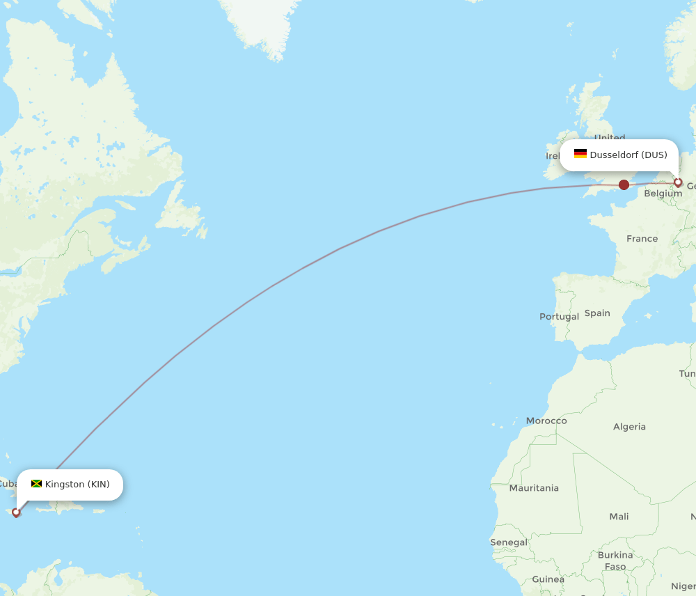 KIN-DUS flight routes