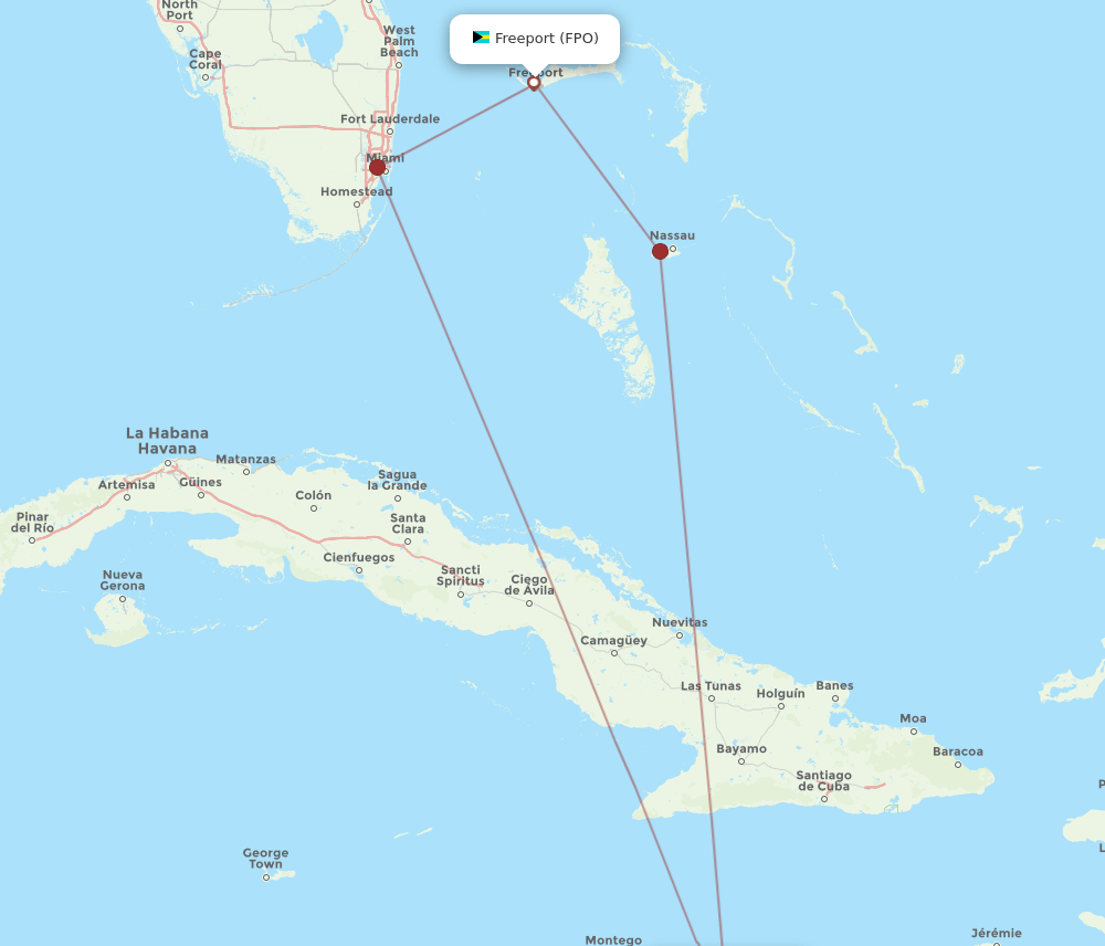 KIN-FPO flight routes