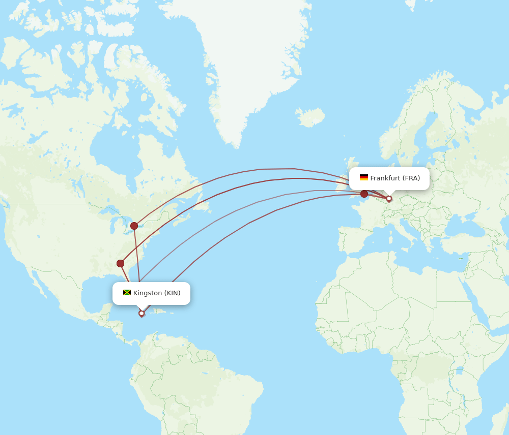 KIN-FRA flight routes