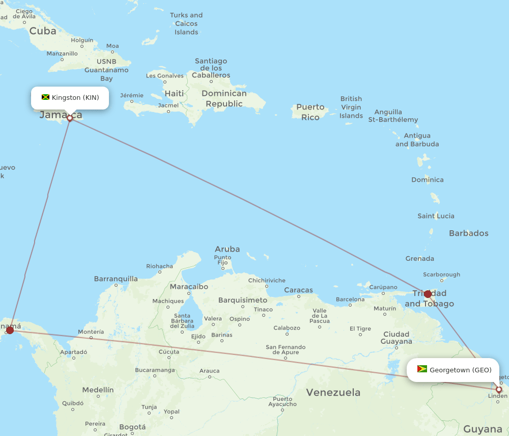 KIN-GEO flight routes