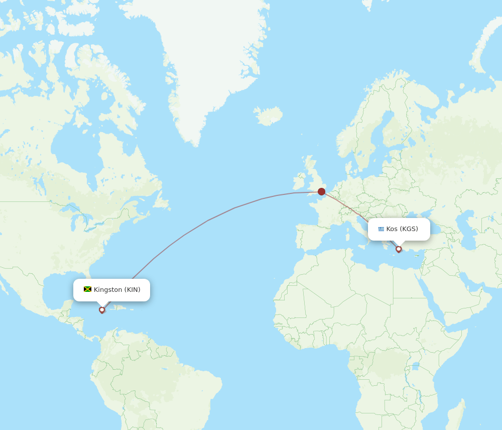 KIN-KGS flight routes