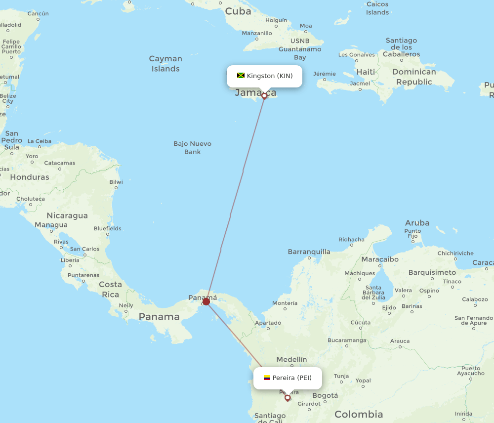 KIN-PEI flight routes