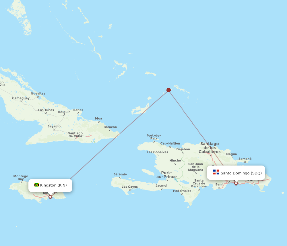 KIN to SDQ flights and routes map