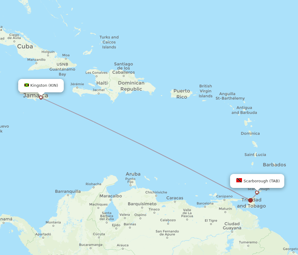 KIN-TAB flight routes