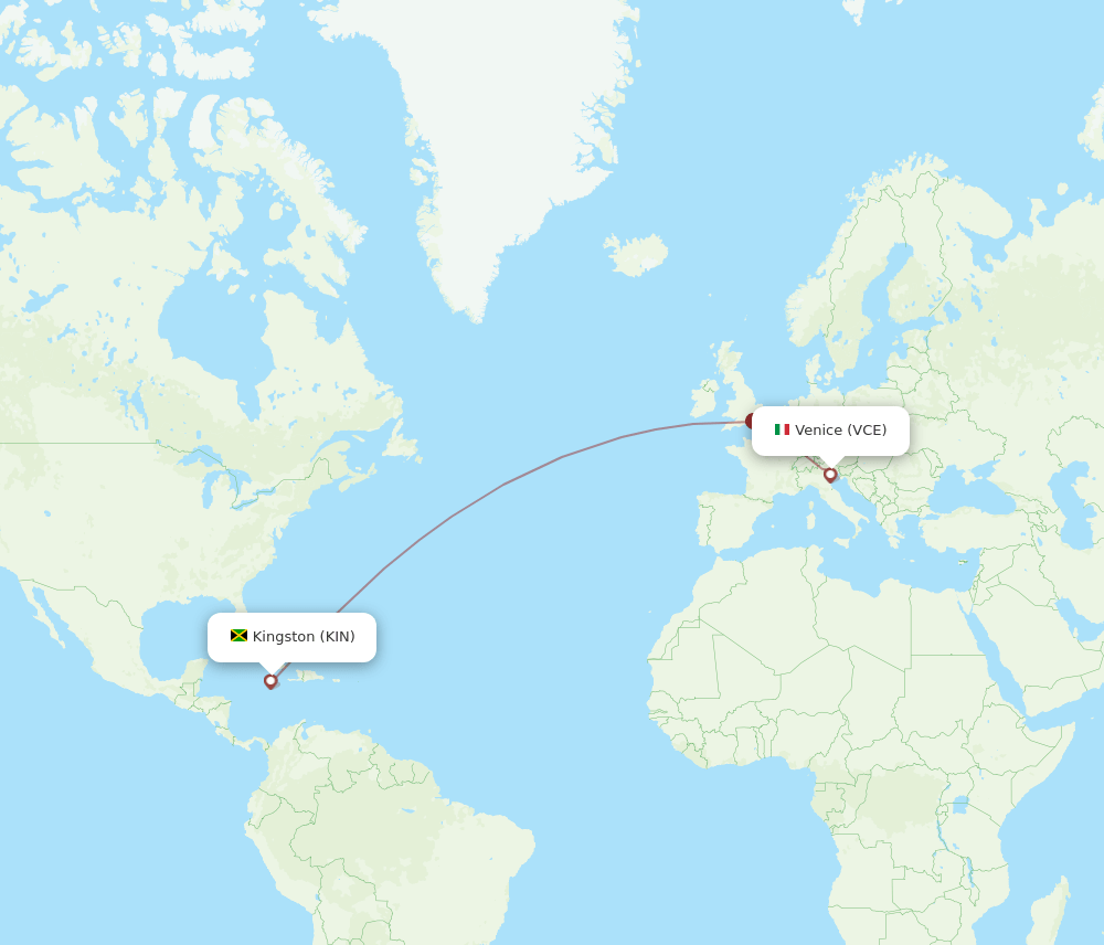 KIN-VCE flight routes