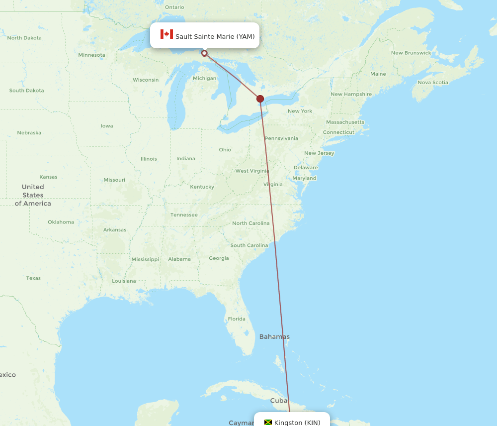 KIN-YAM flight routes