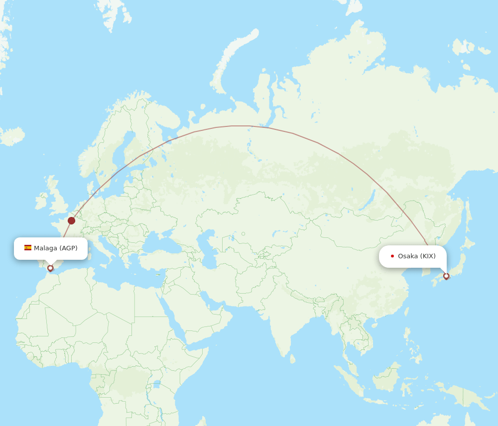 KIX-AGP flight routes