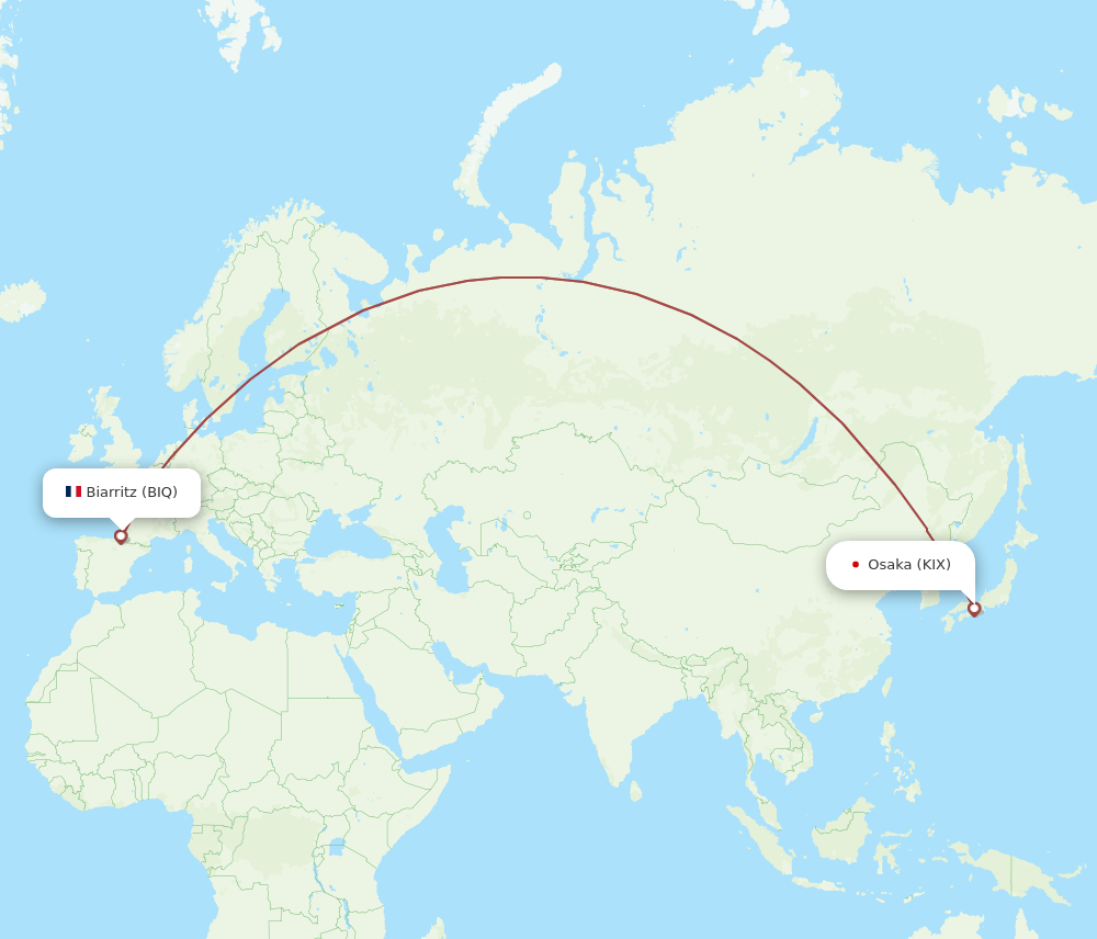 KIX-BIQ flight routes