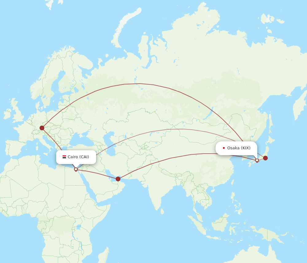 KIX-CAI flight routes