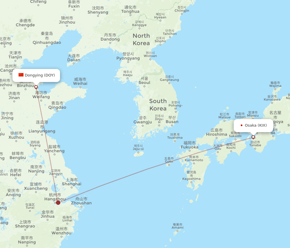 KIX-DOY flight routes