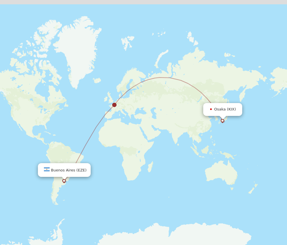 KIX to EZE flights and routes map