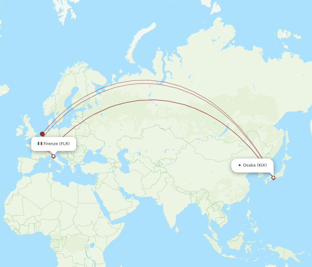 KIX-FLR flight routes