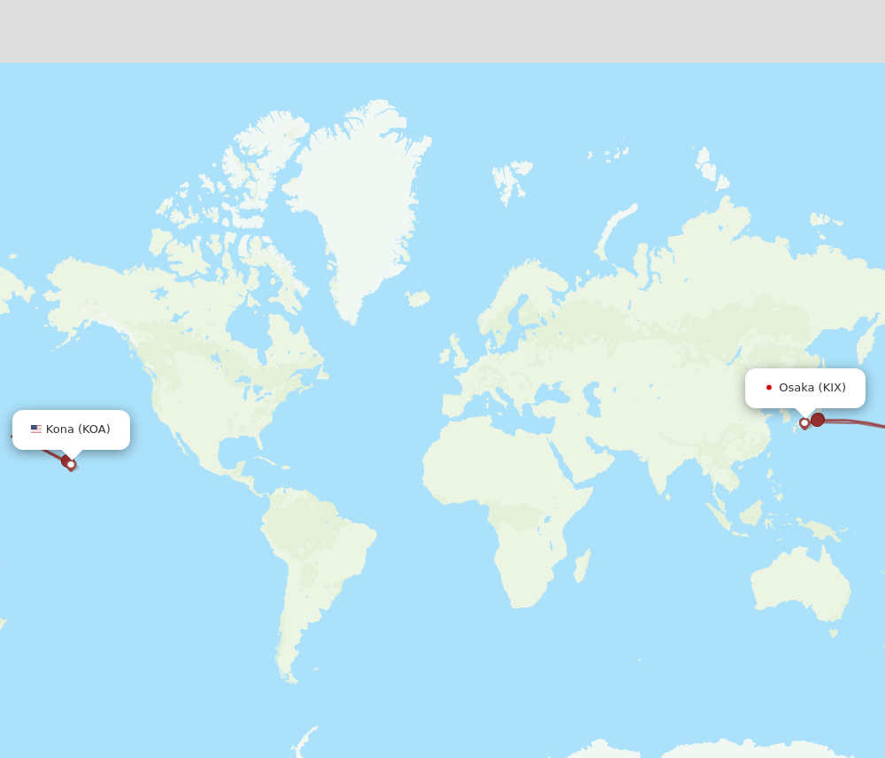 KIX to KOA flights and routes map
